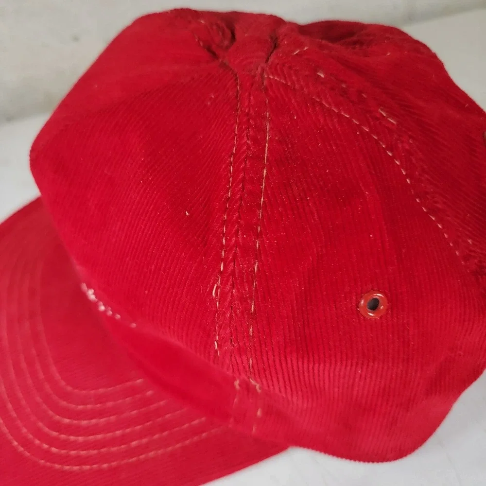 Ranken Technical College Ball Cap Hat Adjustable Vtg Corduroy Red - Picture 3 of 6